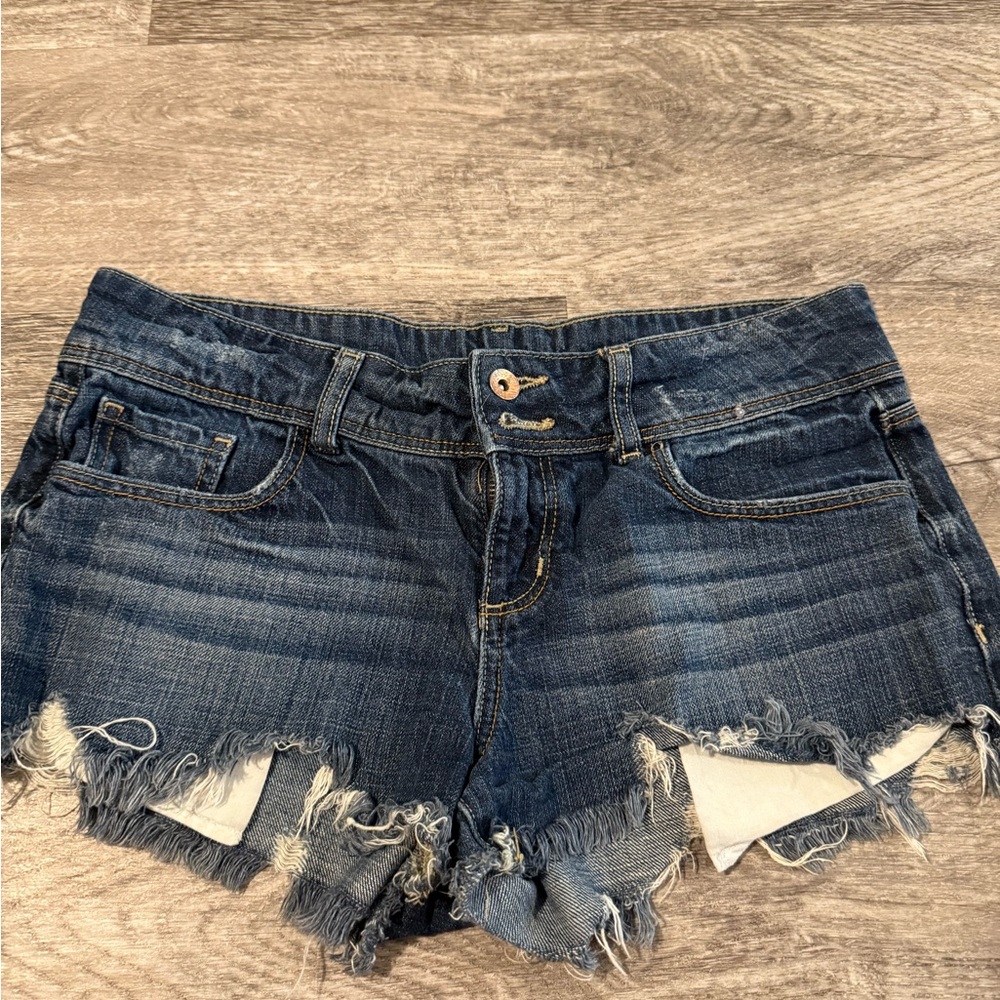 Refuge Blue Distressed Jean Shorts
